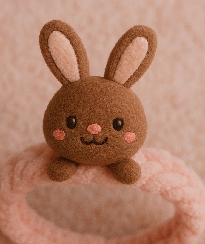 Baby Headband with Plush Bunny - Cute Infant Hair Accessories