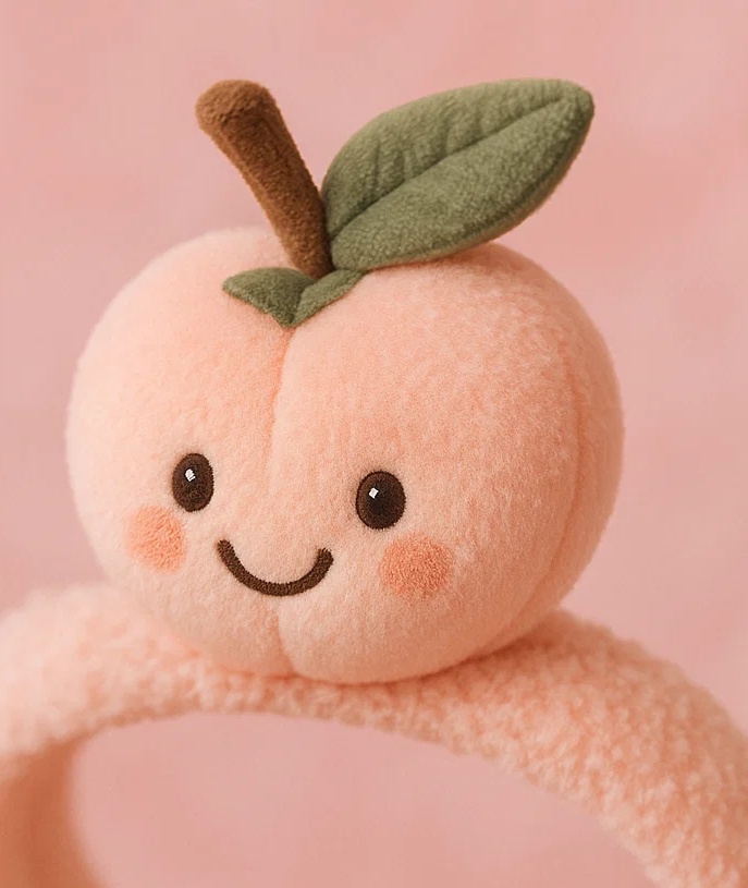 Diadema para bebé con durazno de peluche - Accesorios de cabello lindos para bebés