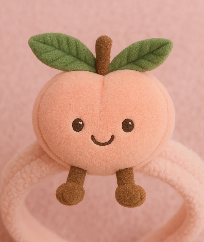 Bandeau bébé avec pêche en peluche - Accessoires cheveux mignons pour nourrissons