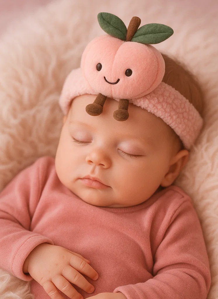 Baby Headband with Plush Peach - Cute Infant Hair Accessories