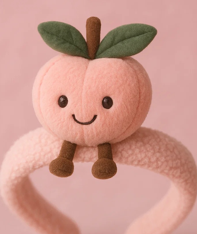 Baby Headband with Plush Peach - Cute Infant Hair Accessories