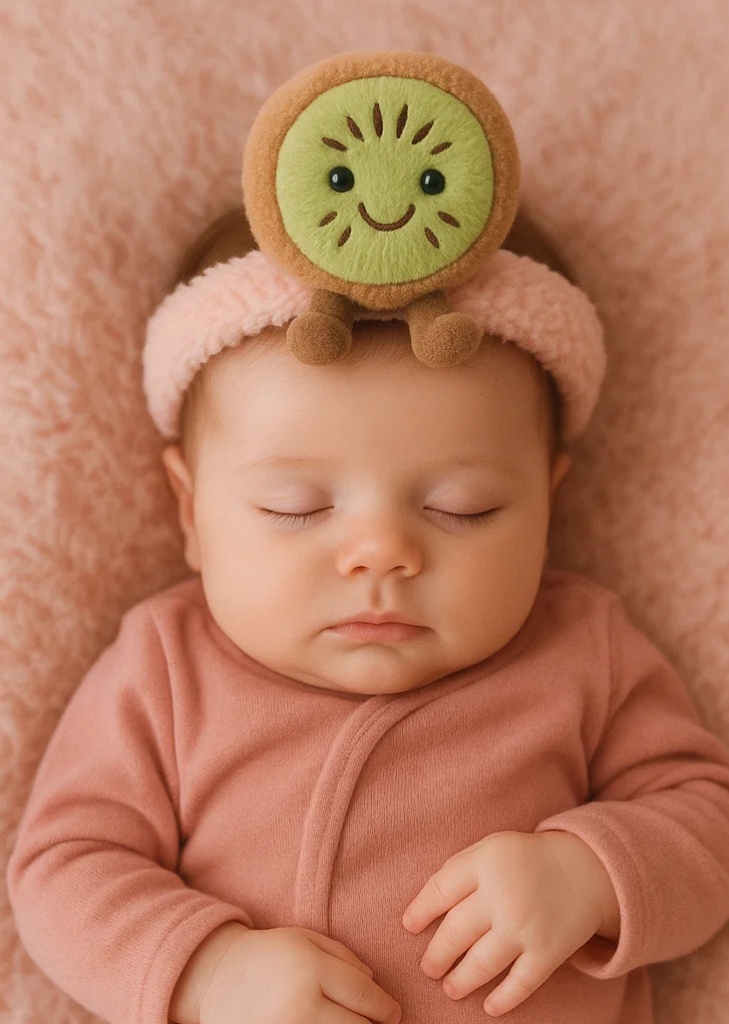 Plush Kiwi Baby Headband – Soft Cartoon Hair Accessory