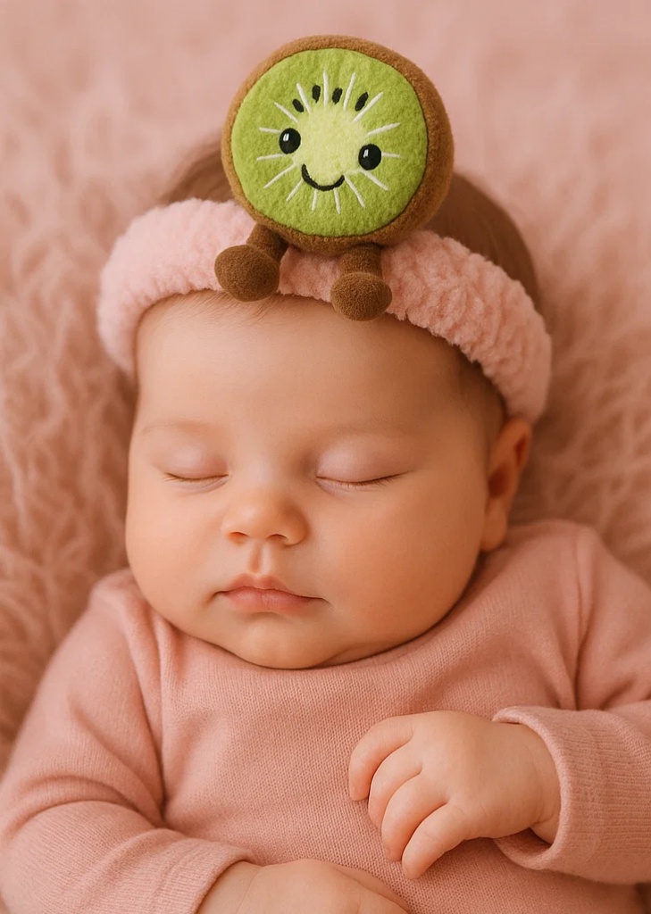 Plüsch-Kiwi-Stirnband für Babys – Weiches Cartoon-Haaraccessoire