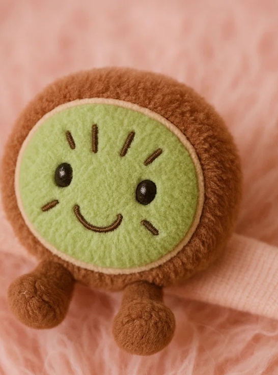 Bandeau en peluche kiwi pour bébé – Accessoire capillaire doux et mignon