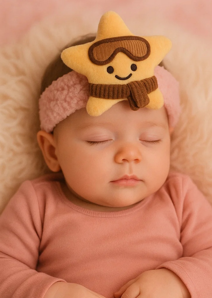 Plush Star Baby Headband with Goggles – Winter Cartoon Accessory