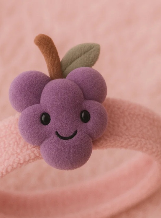 Plush Grape Baby Headband – Purple Cartoon Fruit Accessory