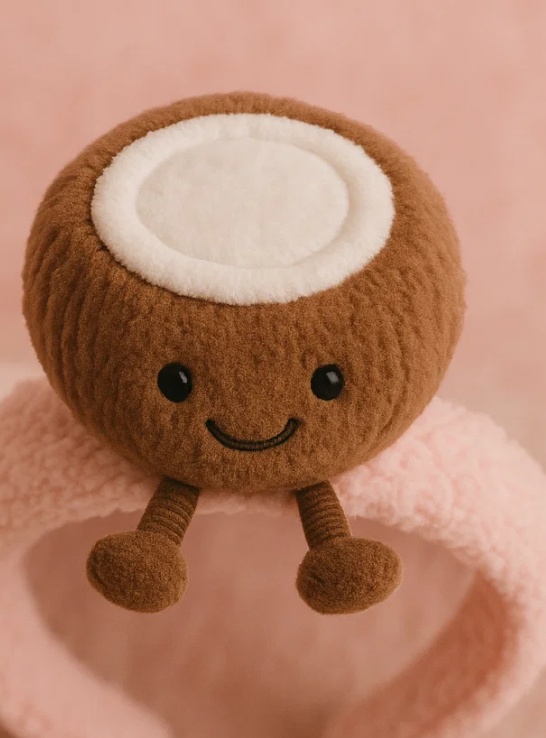 Plush Coconut Baby Headband – Soft and Adorable Cartoon Accessory
