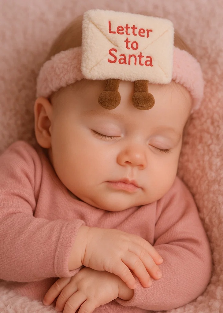 Letter to Santa Plush Baby Headband – Holiday Themed Cute Accessory