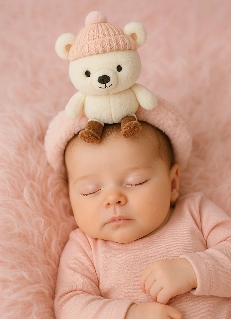 Soft Plush Bear Baby Headband – Newborn Photography Accessory