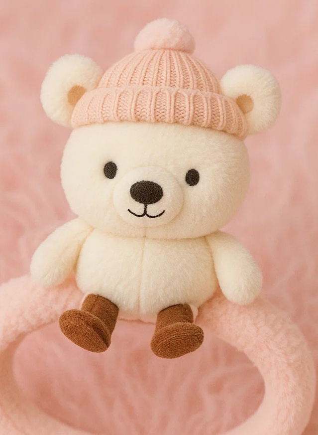 Soft Plush Bear Baby Headband – Newborn Photography Accessory