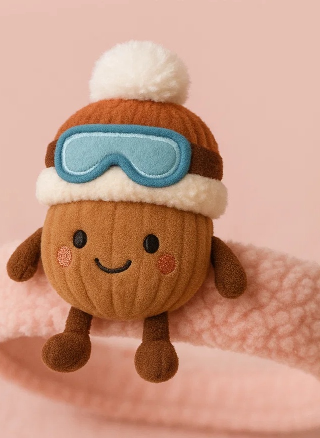 Cute Chestnut Plush Winter Baby Headband – Soft & Adorable Newborn Accessory