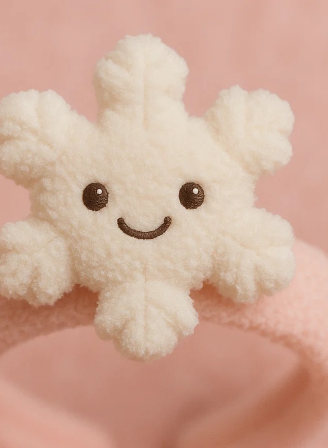 Snowflake Plush Baby Headband – Soft Winter Hair Accessory
