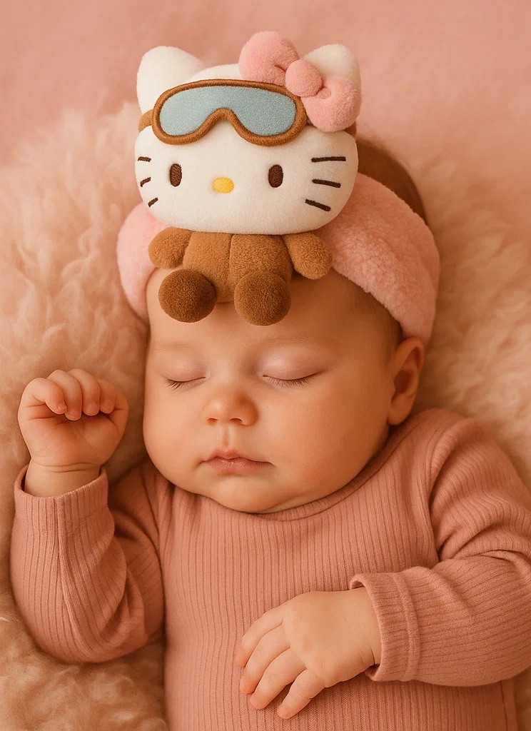 Hello Kitty plüüsist beebipeapael talvevarustusega – litsentseeritud multikastiil