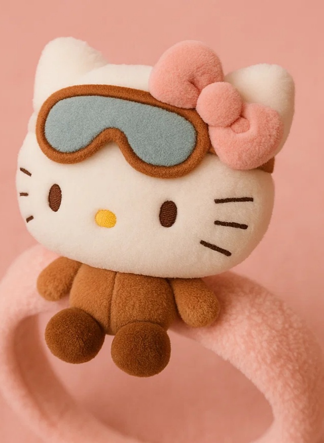 Hello Kitty plüüsist beebipeapael talvevarustusega – litsentseeritud multikastiil