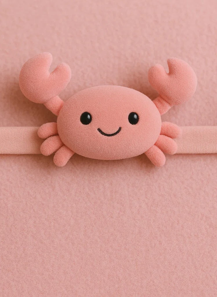 Cinta de pelo de peluche de Cáncer para bebé – Diadema suave con personaje adorable de cangrejo del horóscopo para recién nacidos y niños pequeños