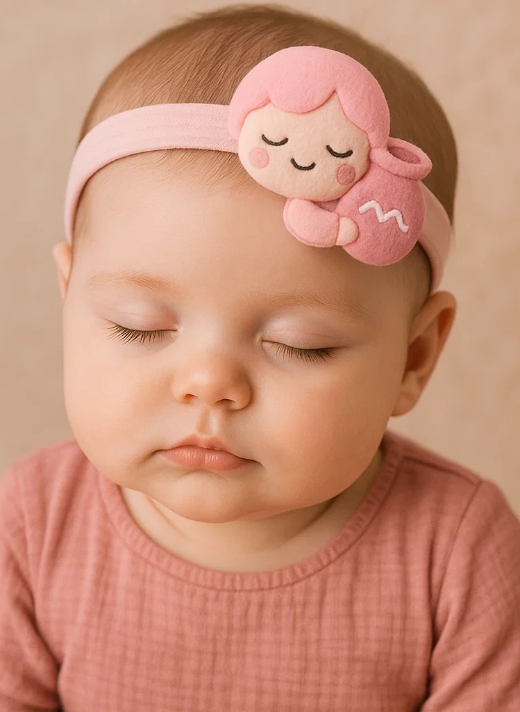 Aquarius Zodiac Plush Baby Headband – Cute Horoscope Water Bearer Character Soft Hairband for Newborns & Toddlers
