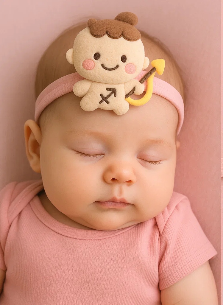 Sagittarius Zodiac Plush Baby Headband – Cute Horoscope Character Soft Hairband for Newborns & Toddlers