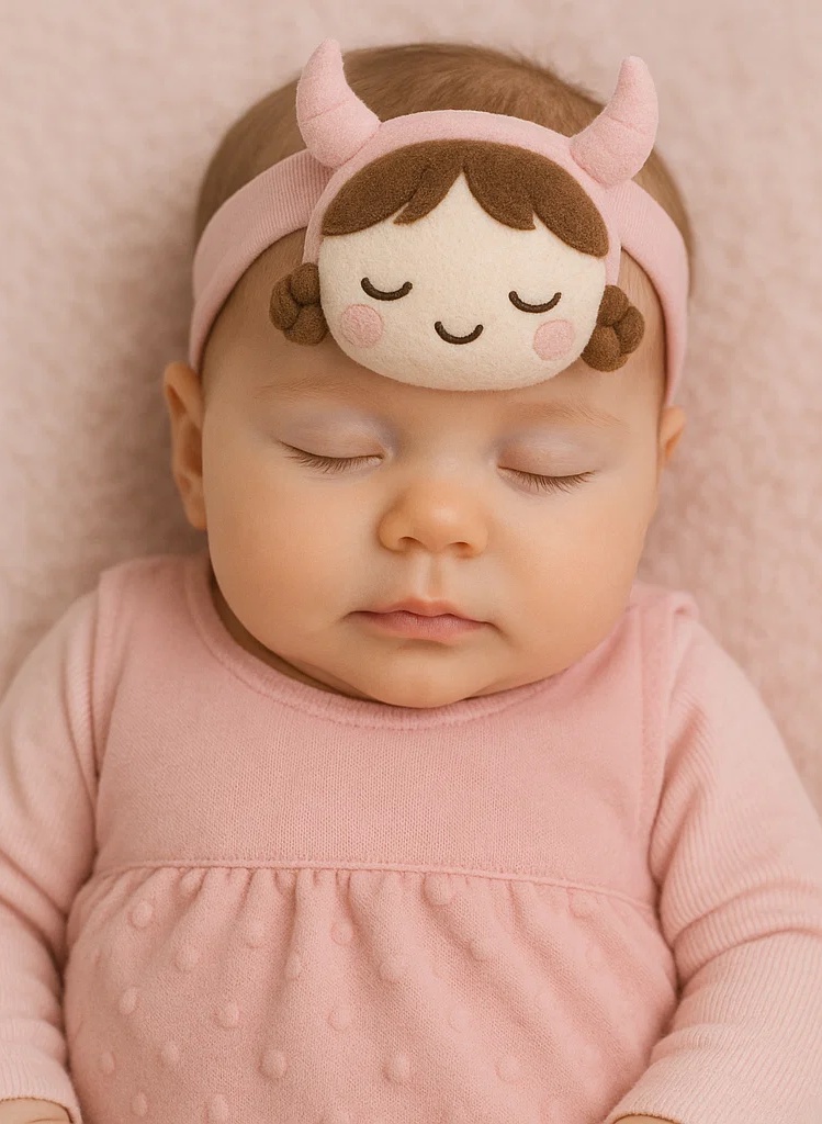 Taurus Zodiac Plush Baby Headband – Cute Horoscope Bull Character Soft Hairband for Newborns & Toddlers