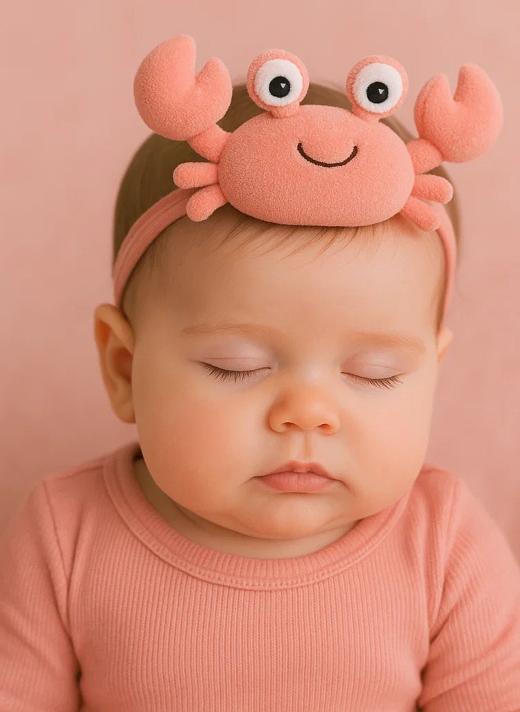 Cancer Zodiac Plush Baby Headband – Cute Horoscope Crab Character Soft Hairband for Newborns & Toddlers