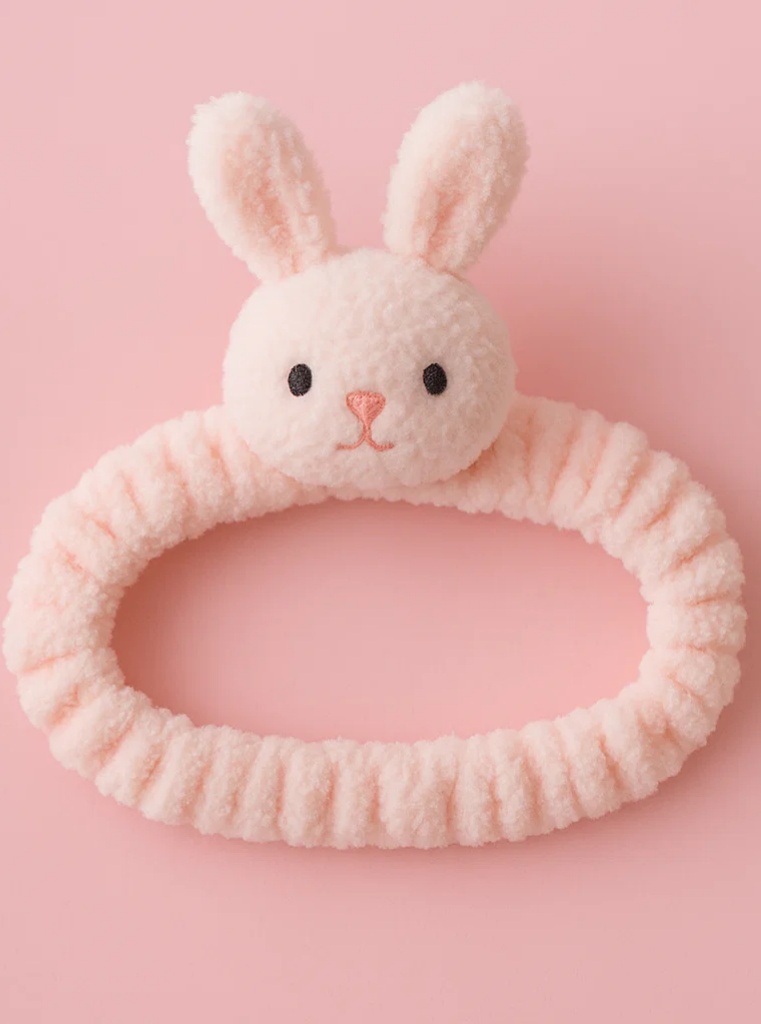 Bandeau peluche bébé mignon – Poupée oreilles de lapin roses pour nouveau-nés