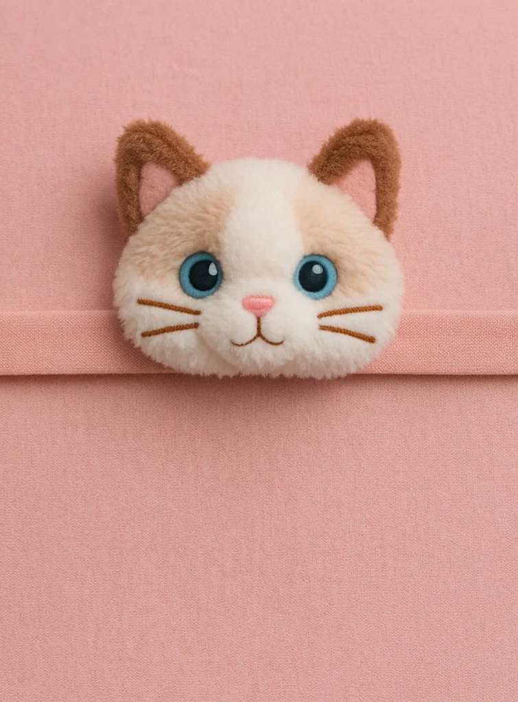 Tiara de pelúcia fofa para bebê – Boneca rosa de gato siamês para recém-nascidos