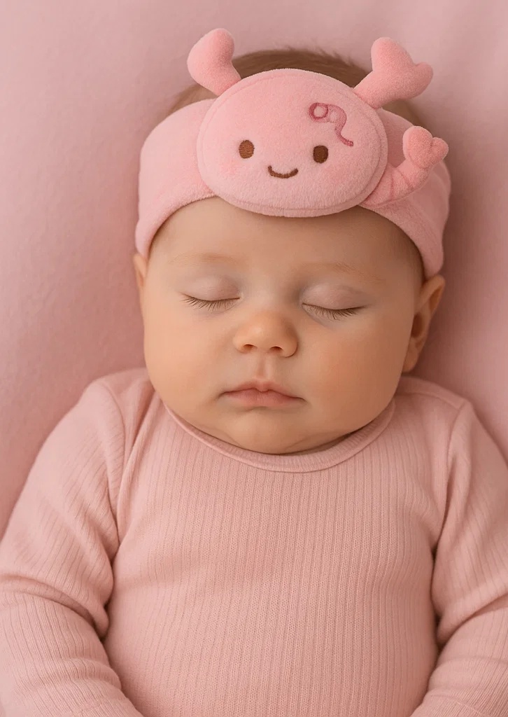 Cute Baby Zodiac Plush Headband – Pink Scorpio Star Sign Doll for Newborns