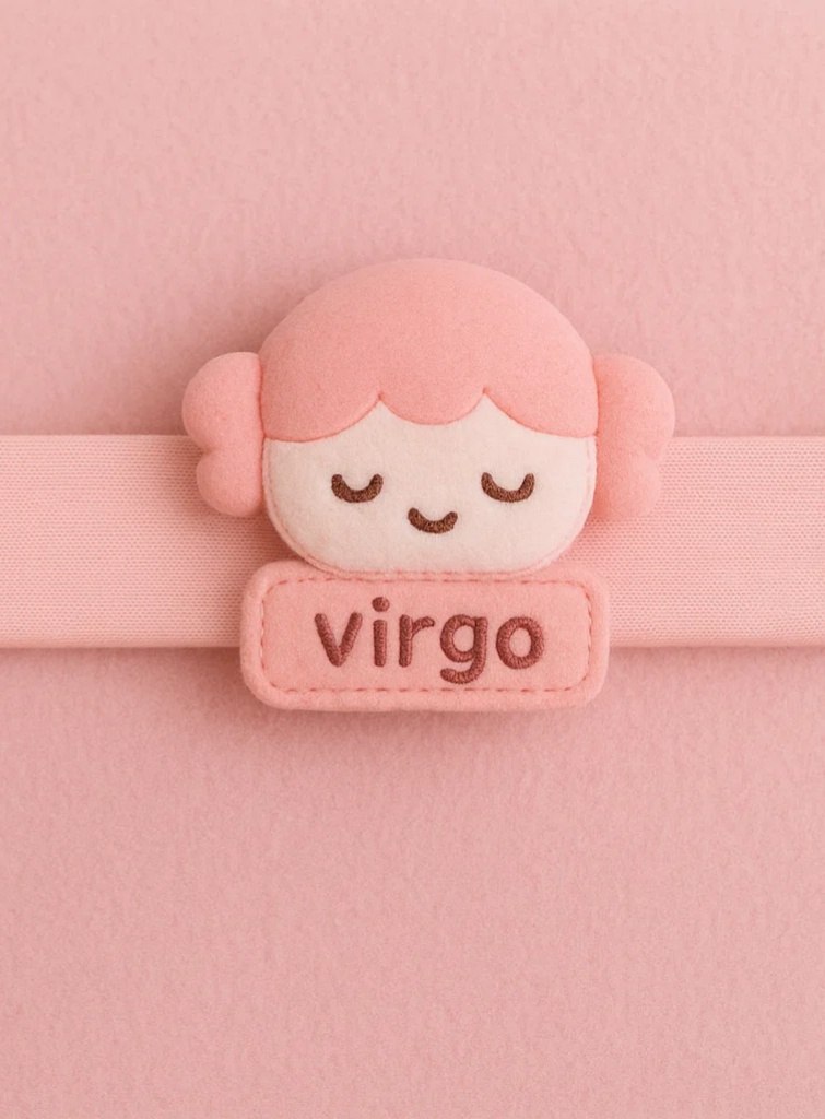 Cute Baby Zodiac Plush Headband – Pink Virgo Star Sign Doll for Newborns