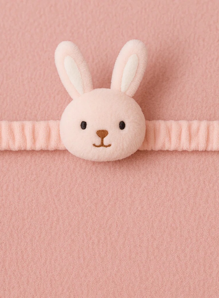 Cute Baby Plush Headband – Pink Bunny Ear Doll for Newborns