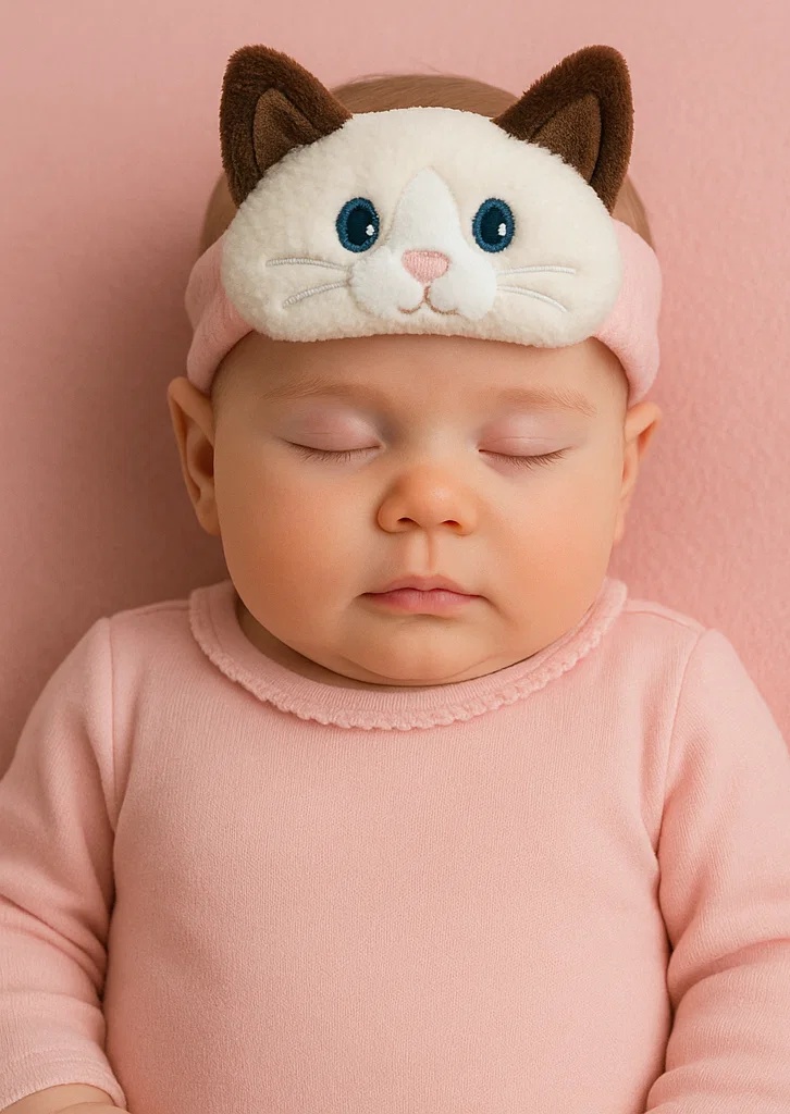 Diadema de peluche para bebé – Muñeco de gato siamés rosa para recién nacidos