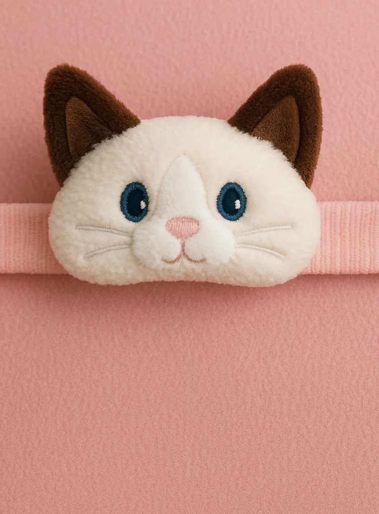 Diadema de peluche para bebé – Muñeco de gato siamés rosa para recién nacidos