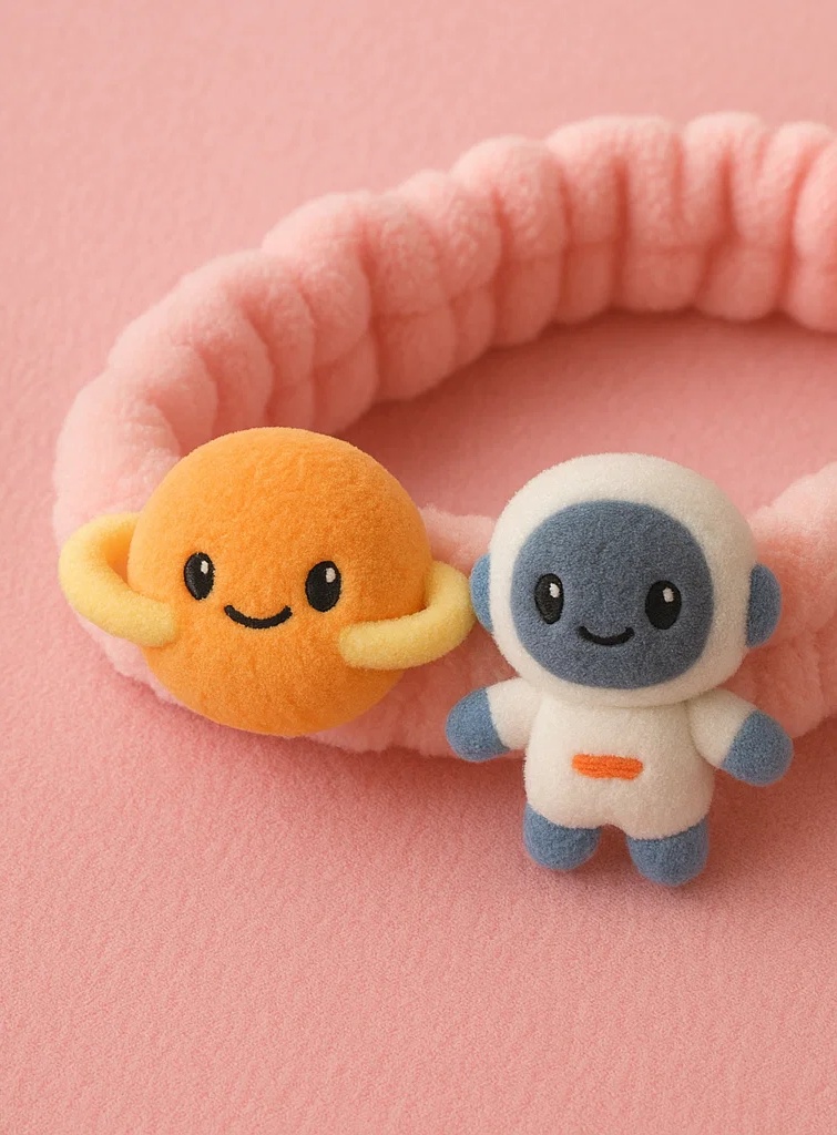 Bandeau en peluche Astronaute pour bébé – Bandeau doux à motif spatial pour nouveau-nés et nourrissons