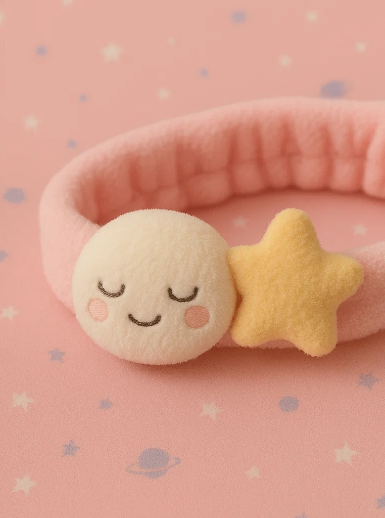 Baby Headband with Star and Moon Plush Decoration | Soft Cute Infant Headband