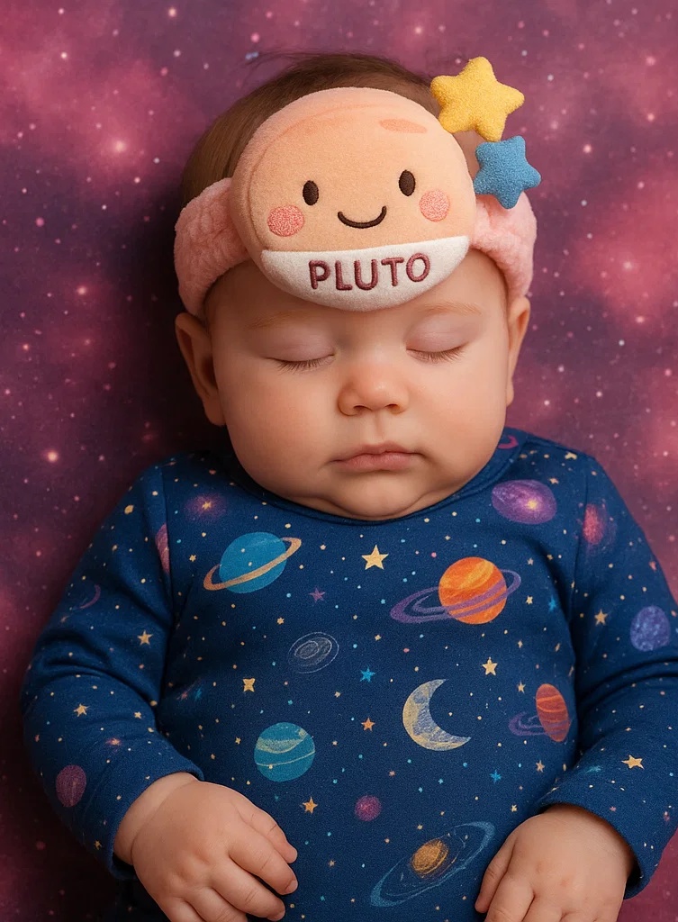 Bentiță pentru bebeluși cu planetă Marte din pluș