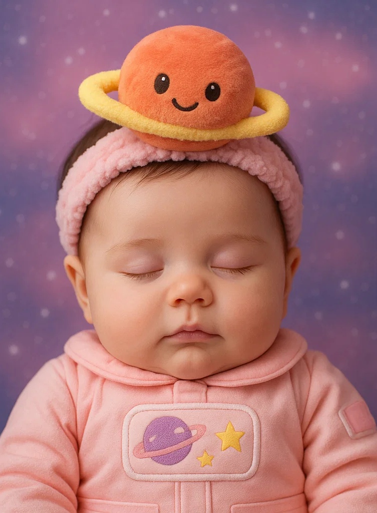 Mars Plüsch-Planeten-Stirnband für Babys
