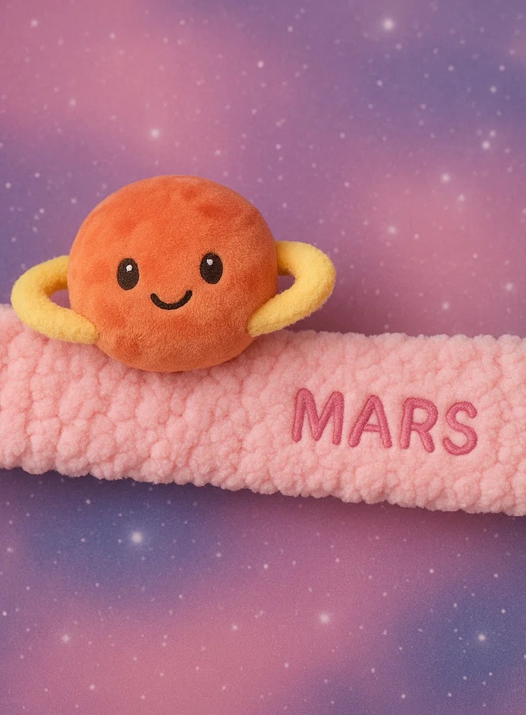 Mars Plüsch-Planeten-Stirnband für Babys