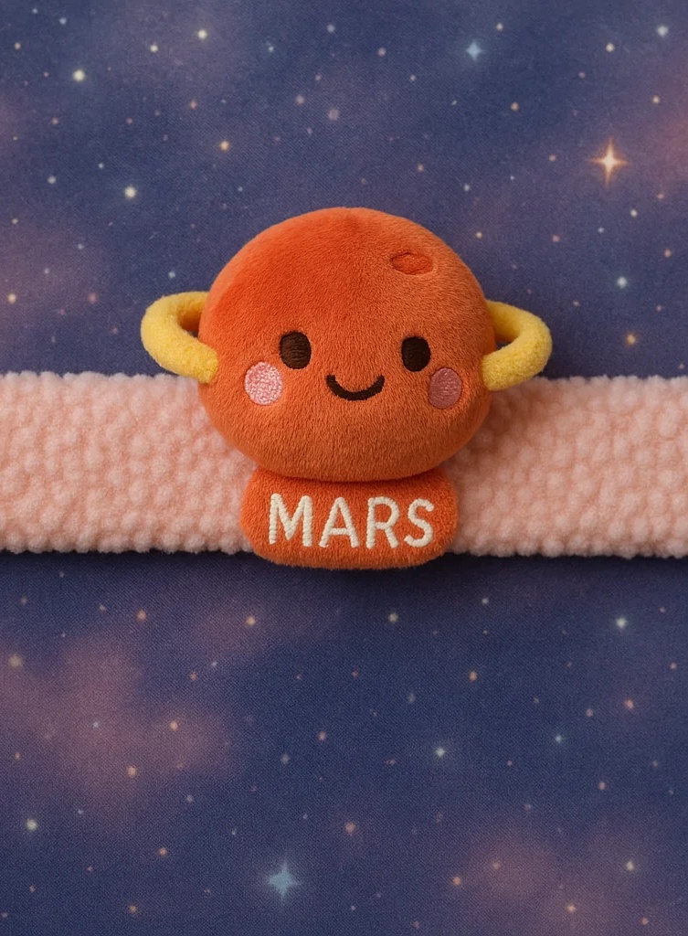 Plyšová planetární čelenka pro miminko – Mars