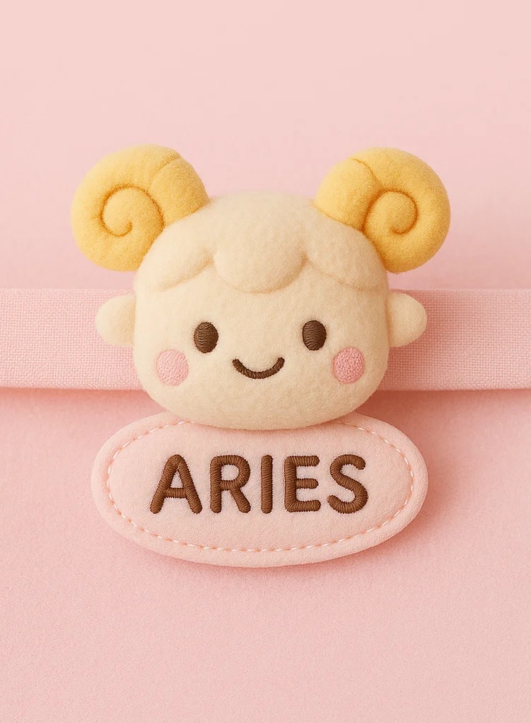 Aries Ram Plush Baby Headband – Soft Pink Zodiac Hairband for Newborn Girls