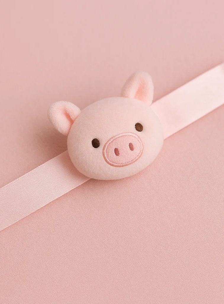 Bentiță drăguță pentru bebeluși cu zodie – Păpușă roz Porc Fecioară pentru nou-născuți