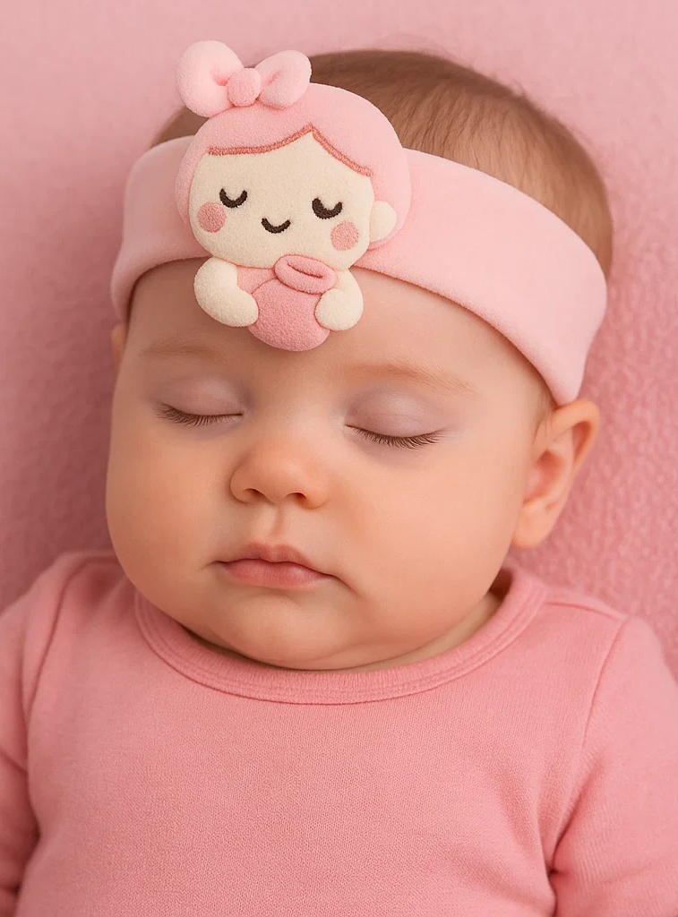 Cute Baby Zodiac Plush Headband – Pink Aquarius Girl Star Sign Doll for Newborns