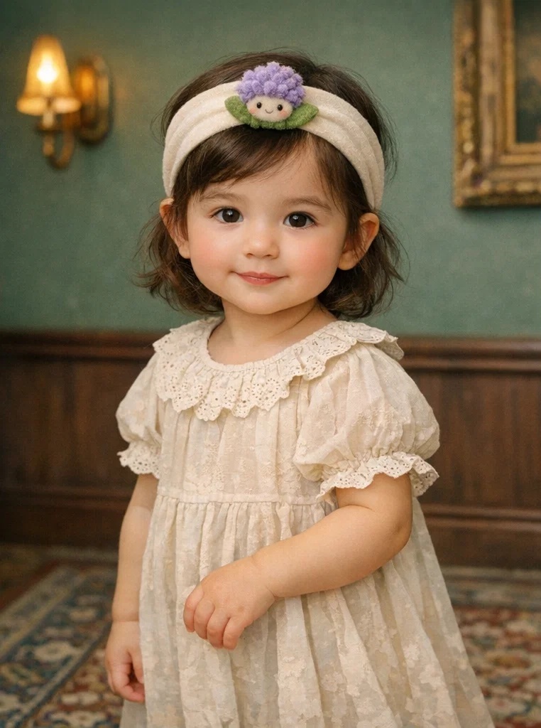 Bandeau bébé avec fleur violette en peluche – un article gagnant pour grossistes et boutiques cadeaux