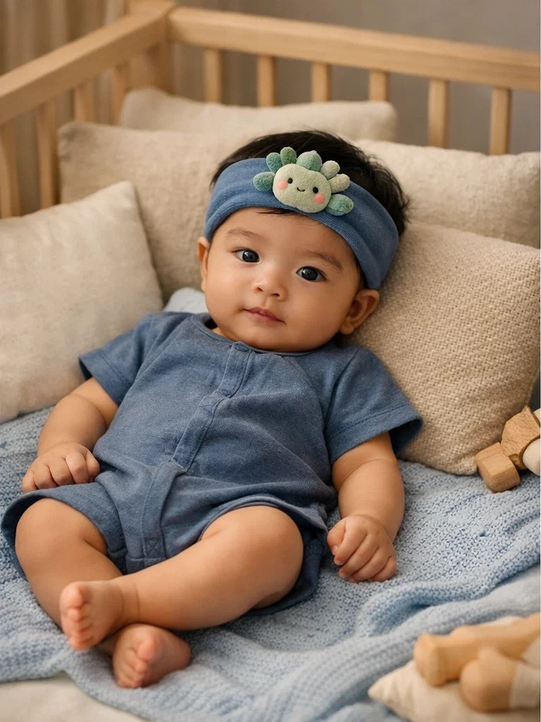 Faixa de cabelo para bebê com boneca morango de pelúcia para atacado – acessório suave para boutique com marca própria