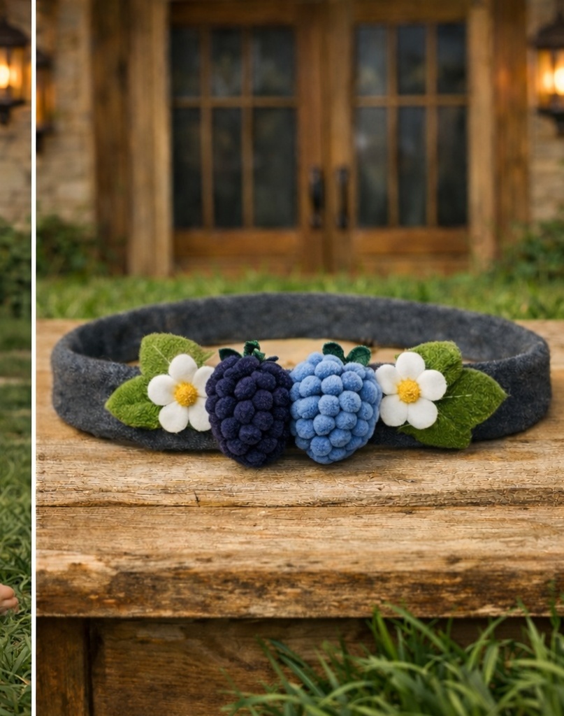 Denim Style Baby Headbands with Blue Floral Felt – Trendy Boutique Style for Toddlers