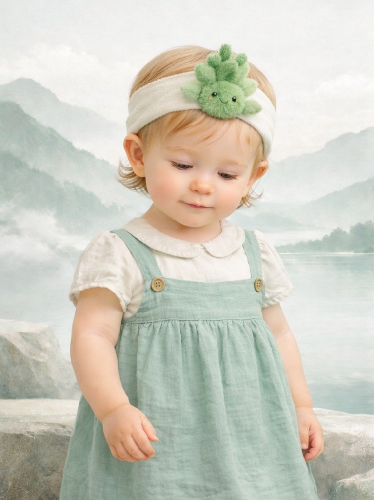 Fresh Green Sprout Baby Headband - Adorable and Cozy