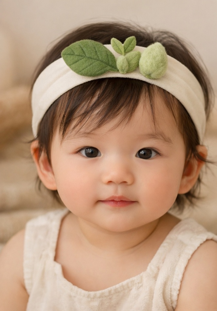 Leaf Bud Baby Headband – Natural Fresh Design for Newborns
