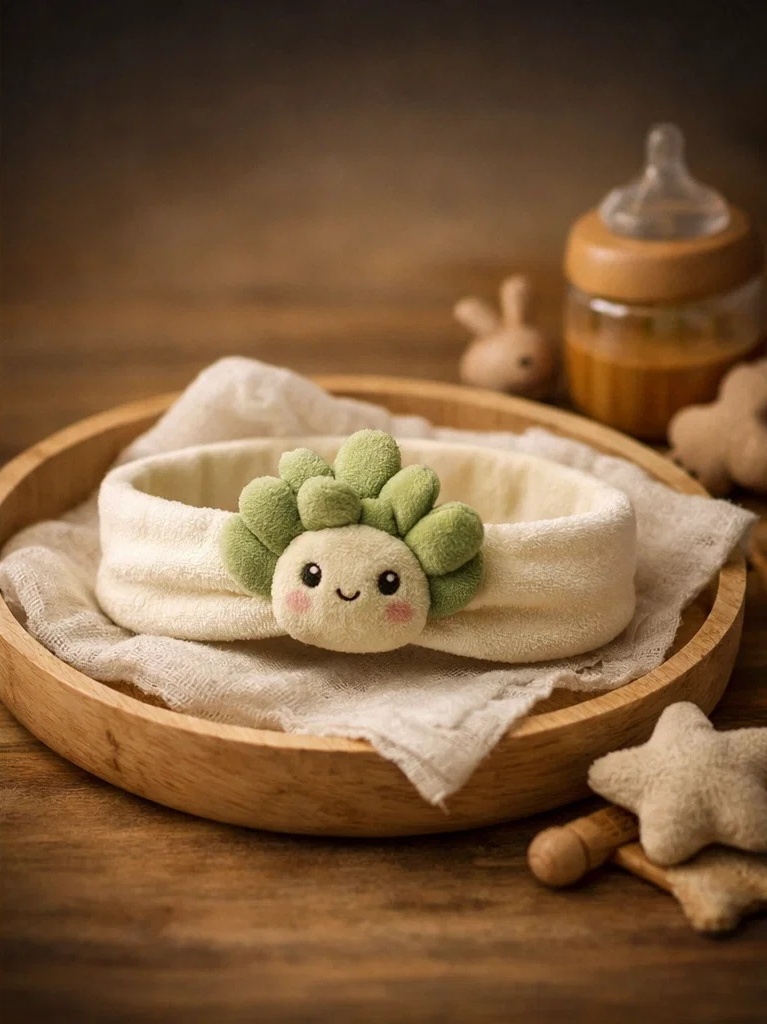 Faixa de cabelo para bebê com boneca morango de pelúcia para atacado – acessório suave para boutique com marca própria