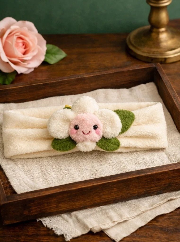 Faixa de cabelo para bebê com flor roxa de pelúcia – escolha ideal para atacado e lojas infantis