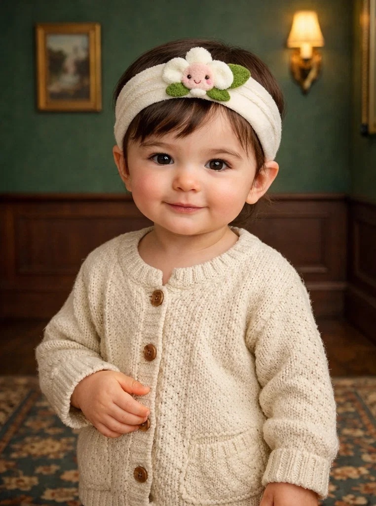 Faixa de cabelo para bebê com flor roxa de pelúcia – escolha ideal para atacado e lojas infantis