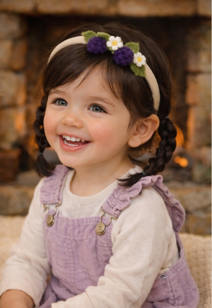 Cozy Thick Headbands with Felt Fruit – Perfect Winter Accessory for Babywear Stores