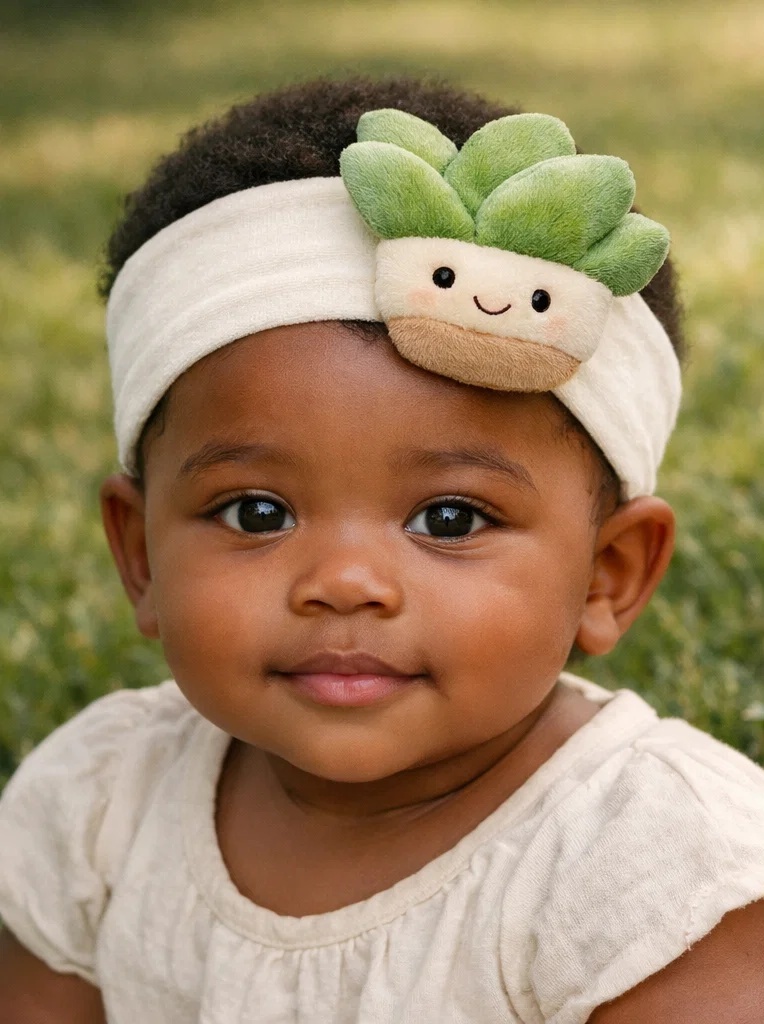 Wholesale Succulent Doll Baby Headband – Soft Stretch Infant Hairband for Brand Customization