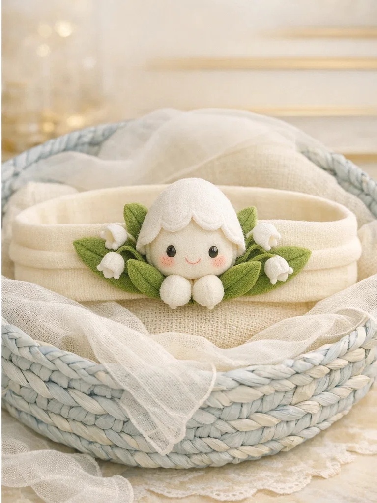 Faixa de cabelo para bebê com boneca flor de pelúcia e bolota para atacado – acessório suave para boutique com marca própria